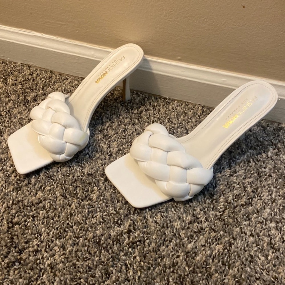 Fashion nova white heels